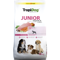 TropiDog Premium Junior – duże rasy z indykiem i ryżem 12kg